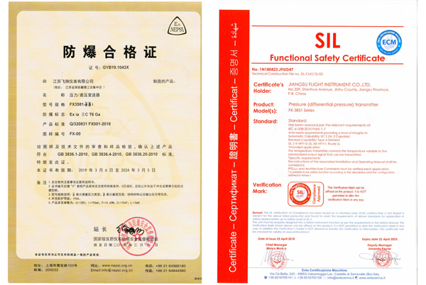 压力/差压变送器防爆合格证-SLI